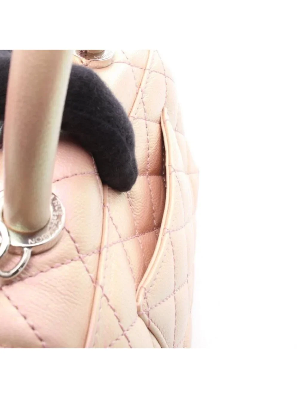 Chanel Handbag Coco Handle Xxs Top Aurora 2-Way Metallic Pink Caviar Leather